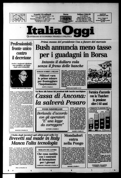 Italia oggi : quotidiano di economia finanza e politica